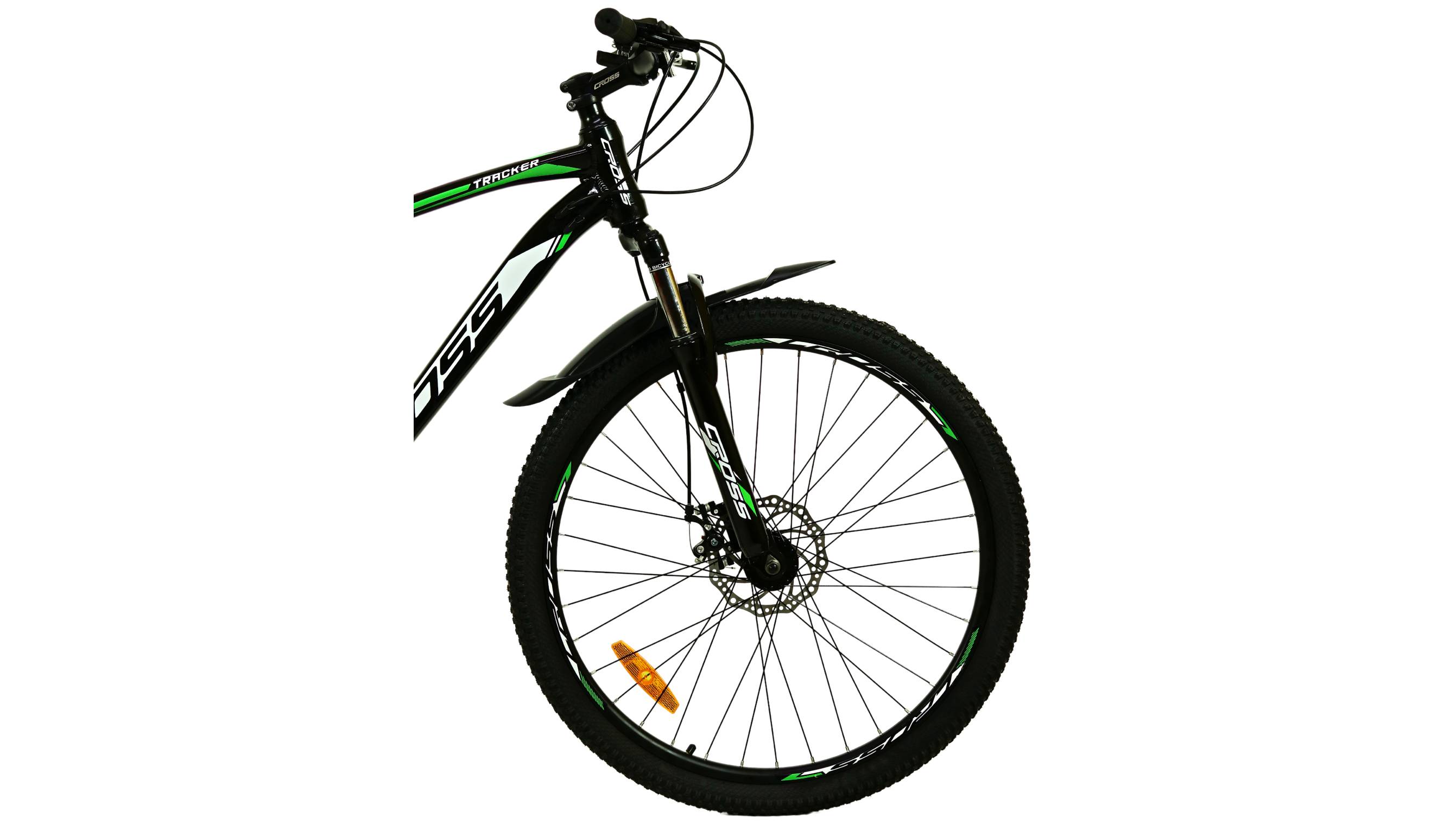 Фотография Велосипед CROSS Tracker 29", размер M рама 18" (2023), Черный-Зеленый 2