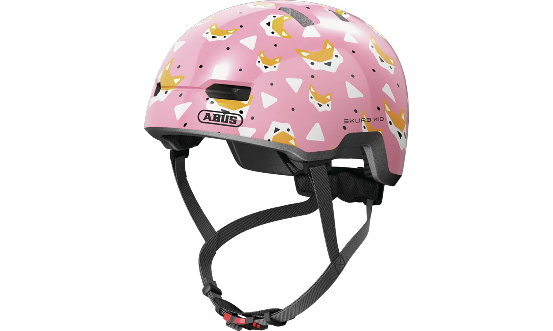 Велошлем детский ABUS SKURB KID rose foxes, размер S (45-50 см), розовые лисы 3