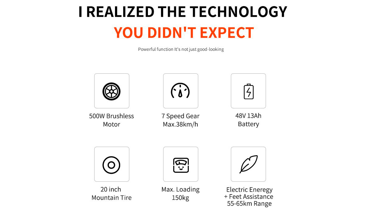 Электровелосипед фетбайк KUGOO T-01, (500 Вт; 13 Ah; 48 В) 20х4", серый 4 Электровелосипед фетбайк KUGOO T-01, (500 Вт; 13 Ah; 48 В) 20х4", серый 4