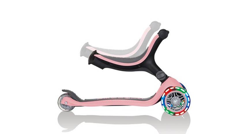 Самокат GLOBBER GO UP FOLDABLE PLUS LIGHTS пастельно-розовый, 1.5+ 5