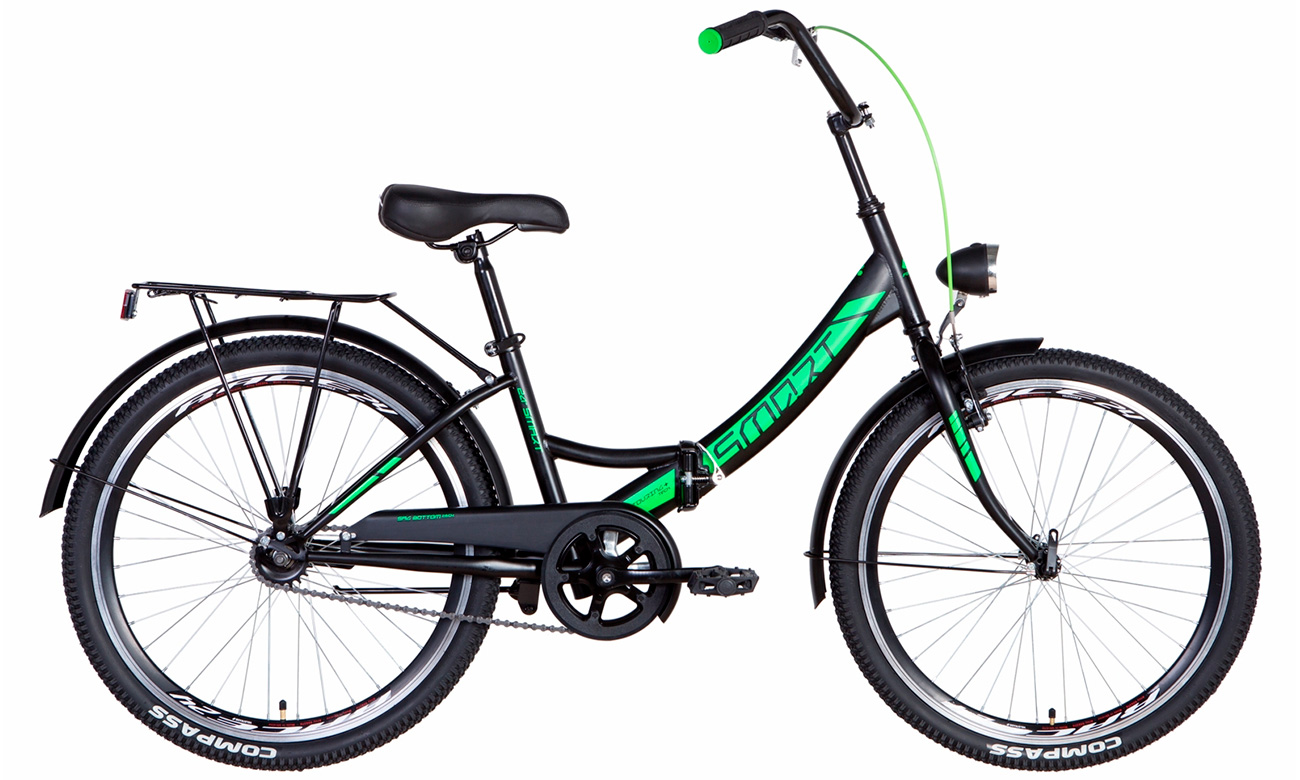 Фотография Велосипед Formula SMART Vbr с фонарём 24" (2021) 2021 Черно-зеленый