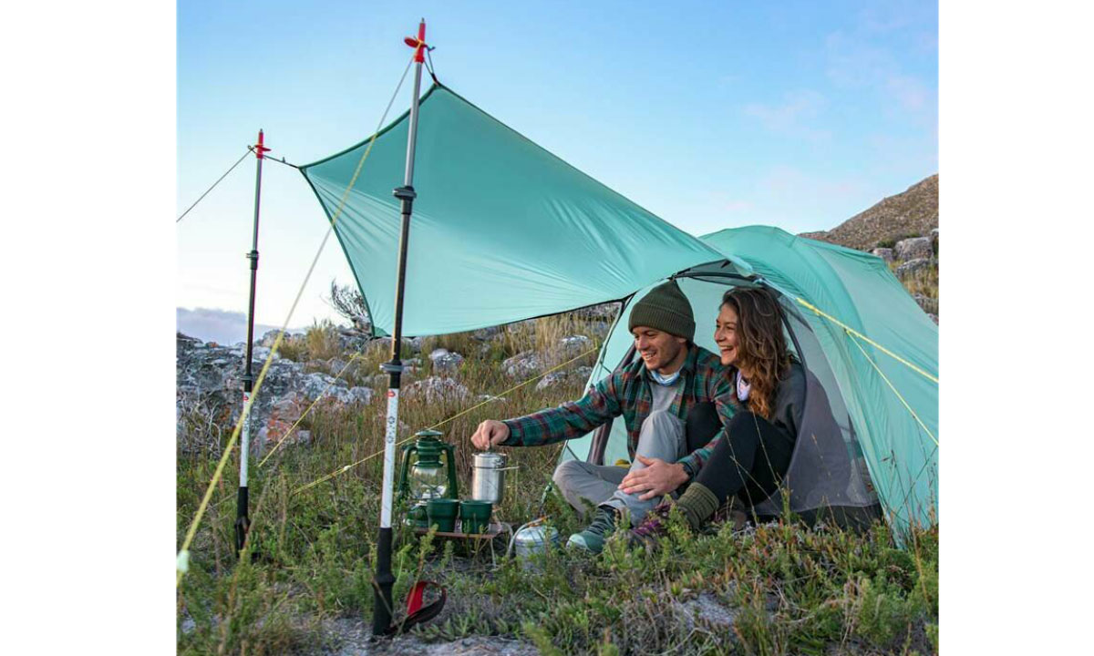 Намет надлегкий двомісний з футпринтом Naturehike Shared 2 NH20ZP091, 20D, блакитний 5