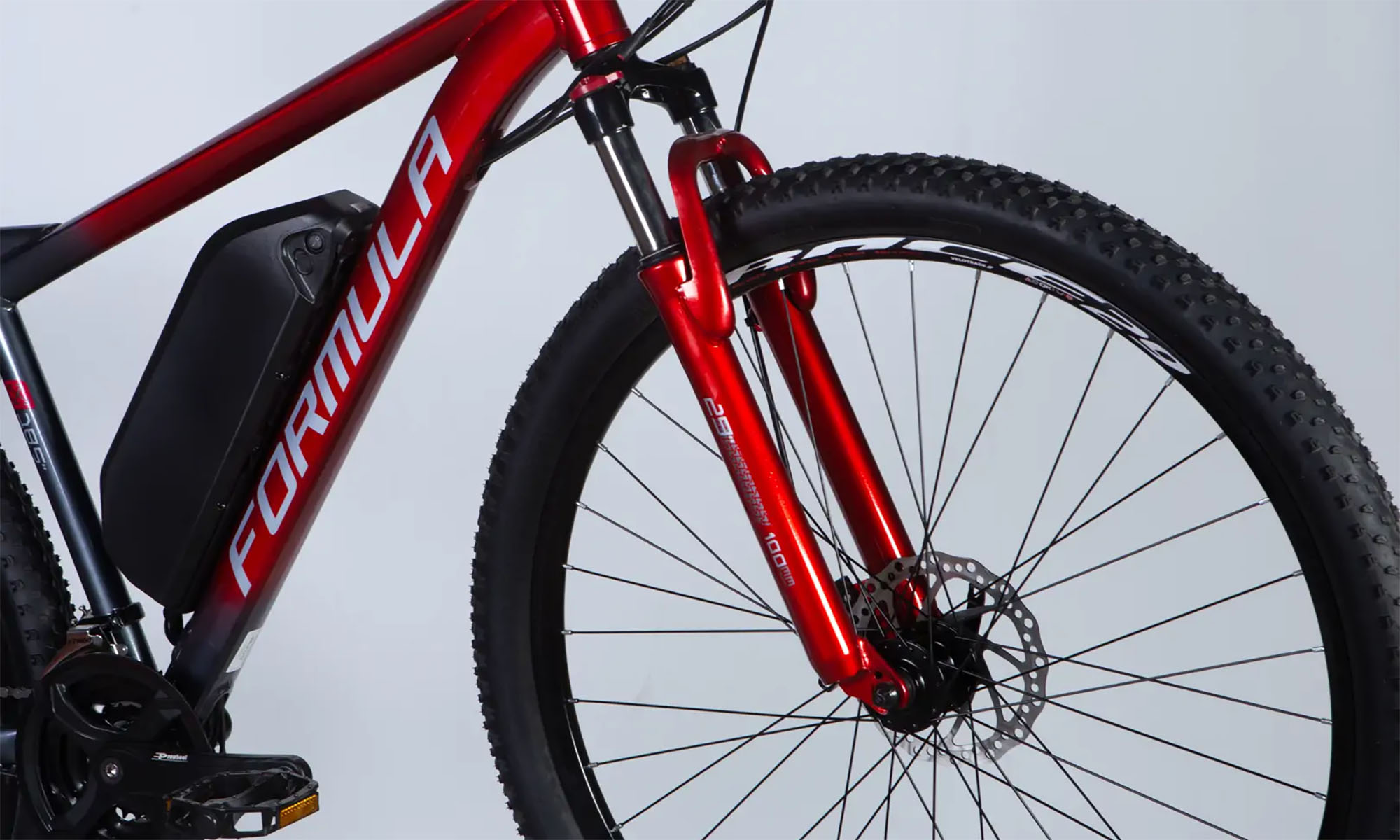 Велосипед с электроприводом Formula eF-1 DD CS 29", размер M, рама-18,5", 48B, 17.5А*ч, 500Вт, год 2026, красно-серебристый 4