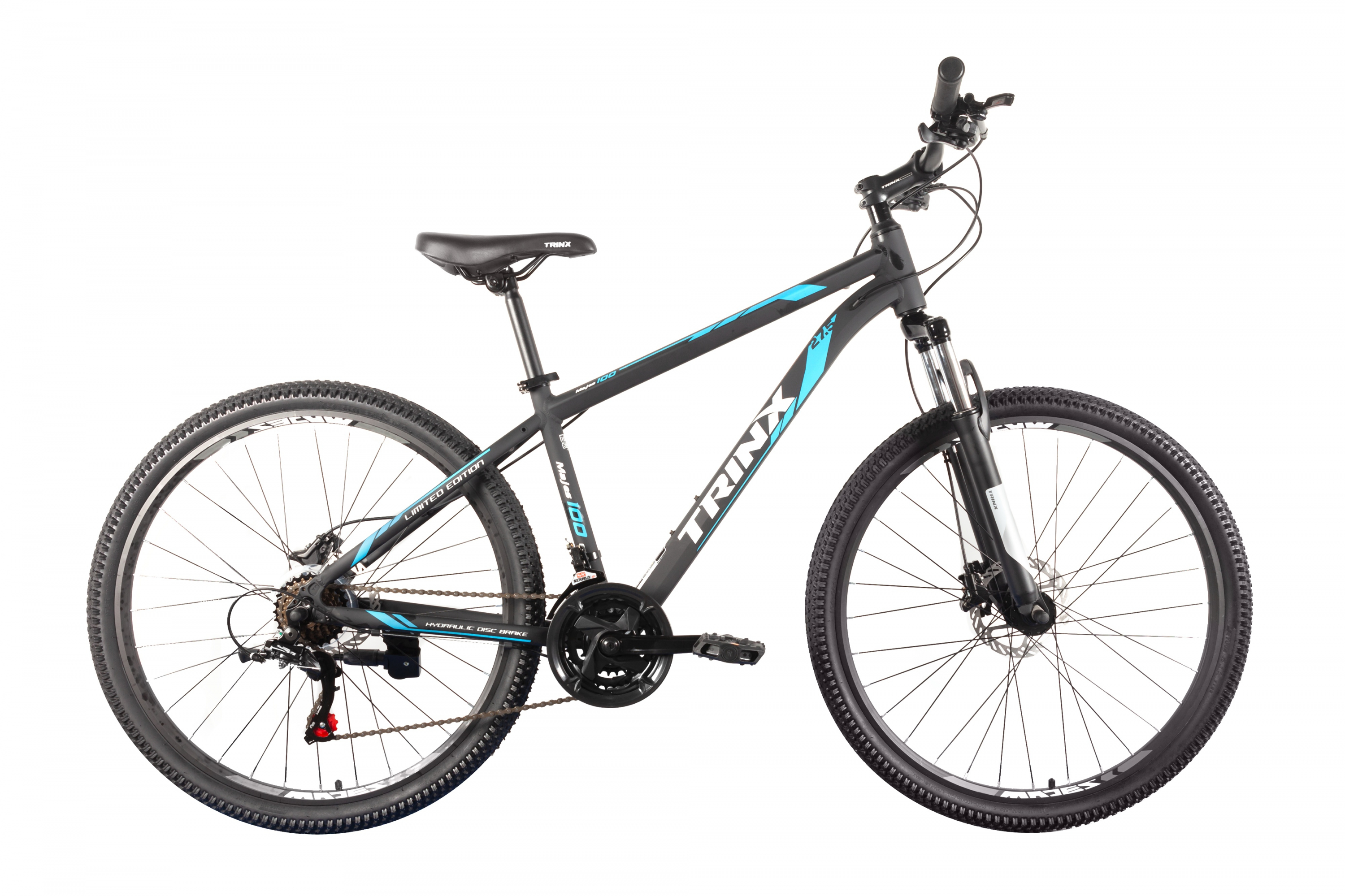 Велосипел Trinx M100 Elite Majes 27.5" размер S рама 16 2022 Matt-Black-White-Blue