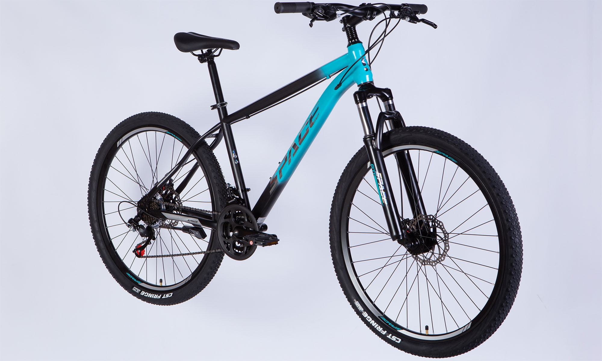 Велосипед SPACE MARS DD FR 27.5", ST, размер M, рама 17", 2025, бирюзово-черный (матовый)  5