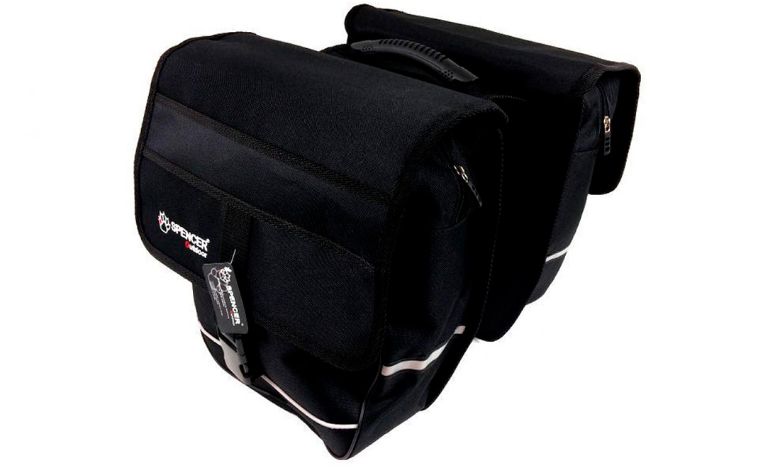 Фотография Велосумка на багажник Spencer 2-ух секционная, объем 28 л, черный