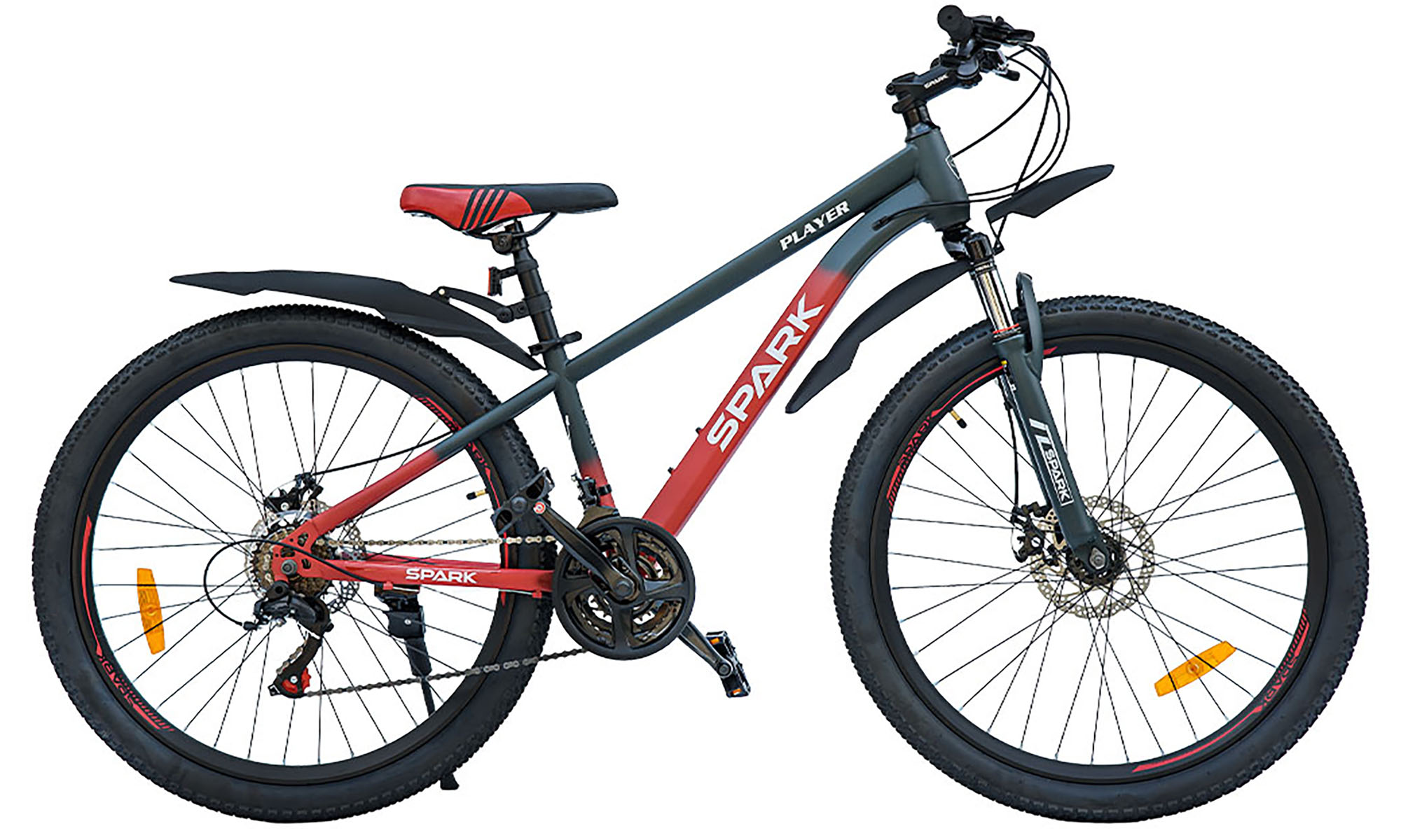 Велосипед SPARK PLAYER 26", размер XS, рама 13", год 2025, серо-красный 