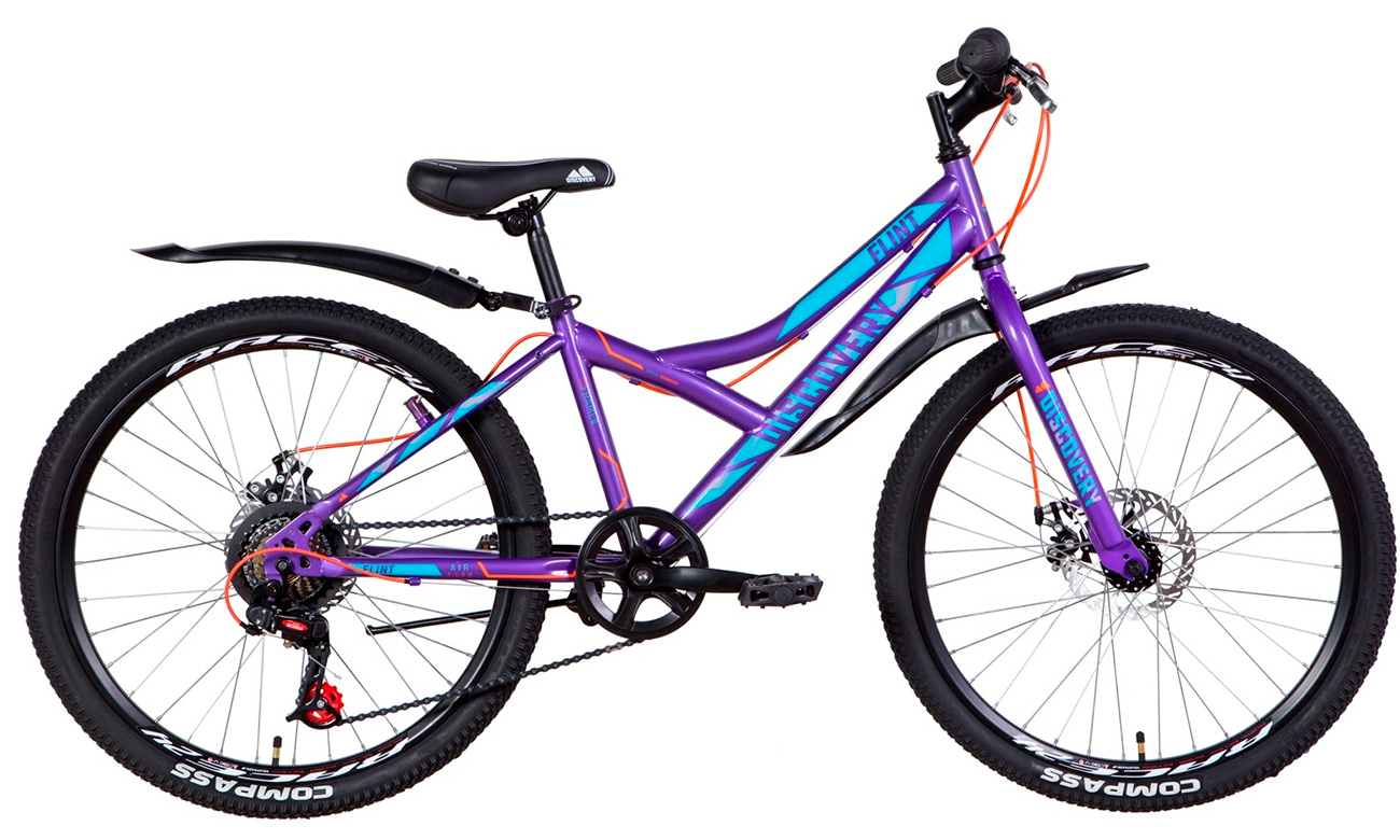 Фотография Велосипед Discovery FLINT DD 24" (2021) 2021 Фиолетовый