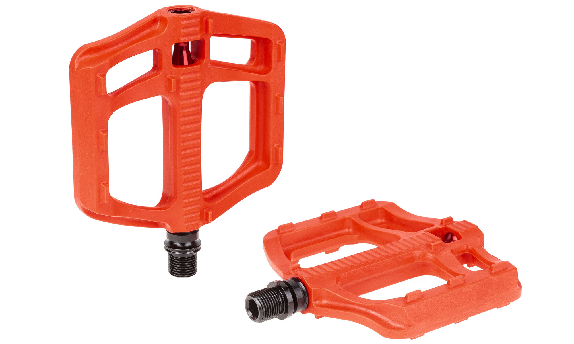 Педали TW нейлон (105x105) втулка, промподшипник, красные 