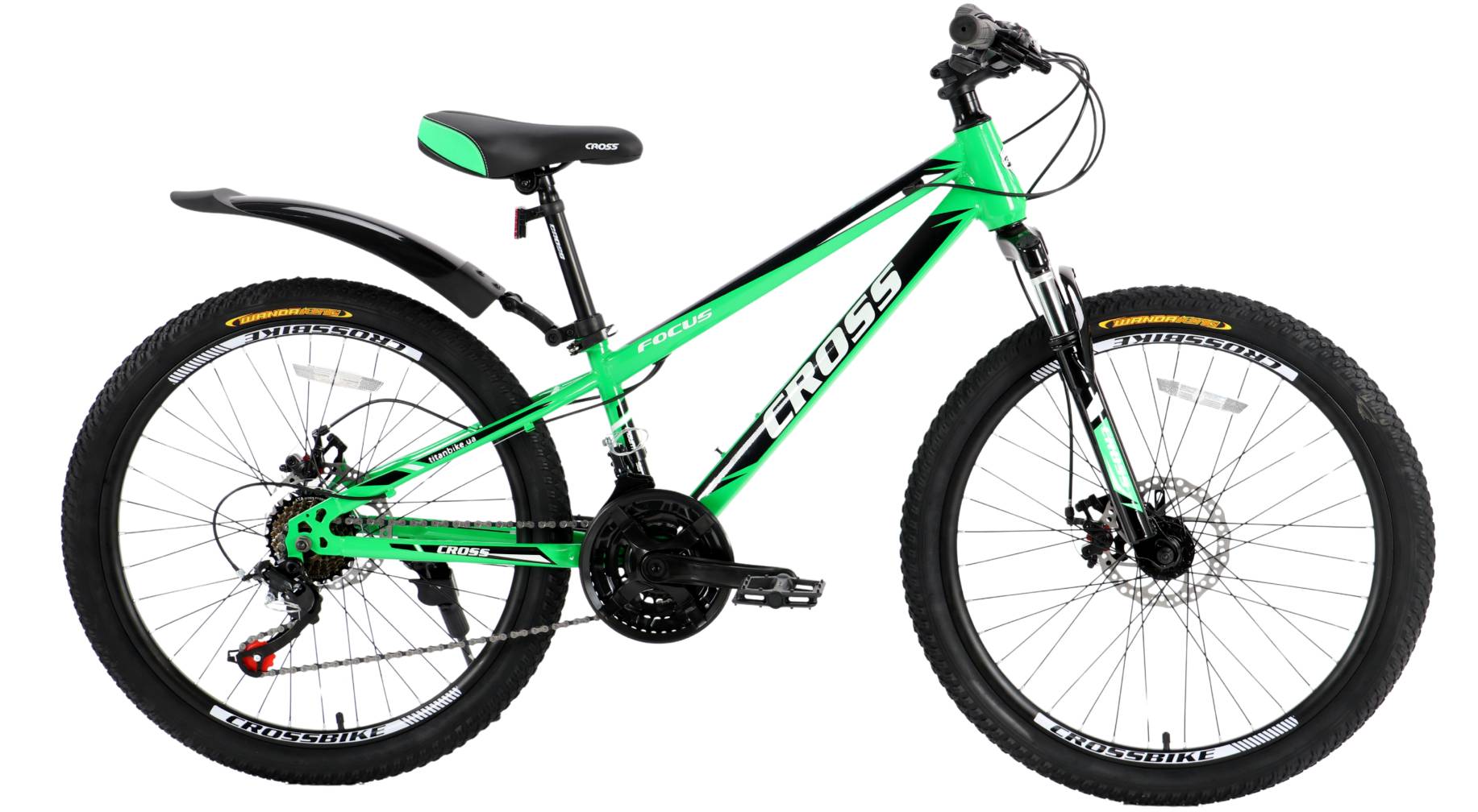 Фотографія Велосипед Cross Focus 24", розмір XXS рама 11" (2024), Зелено-чорний