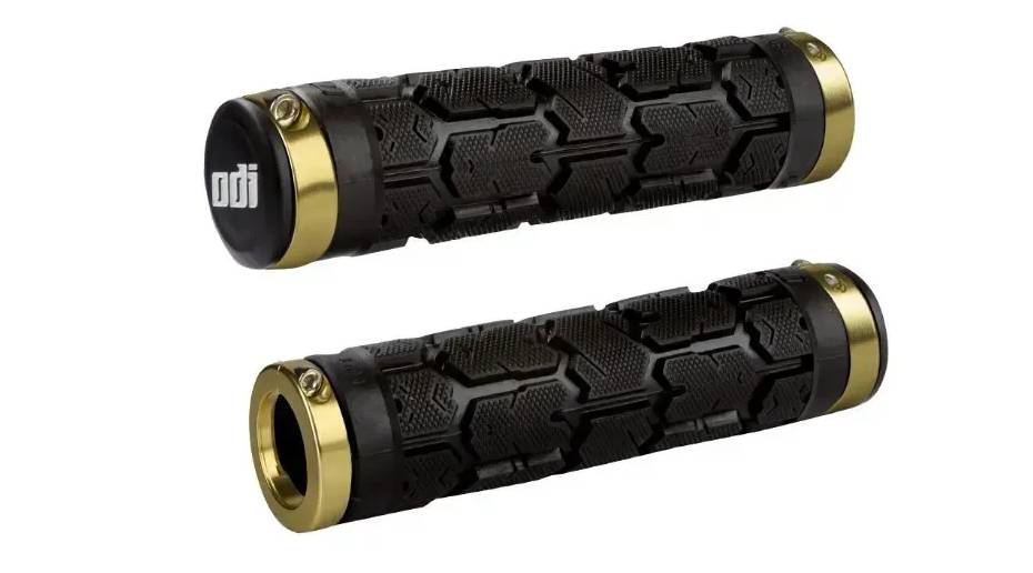Гріпси ODI Rogue MTB Lock-On Bonus Pack черные с золотыми замками 
