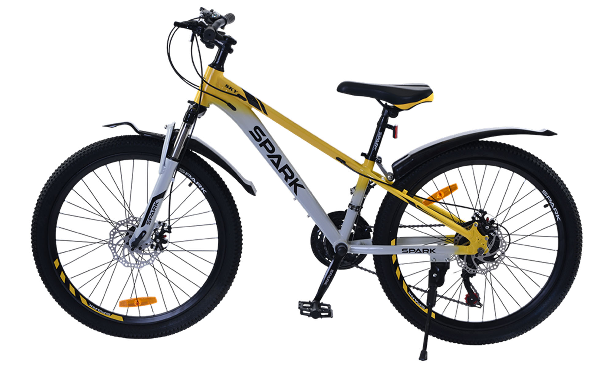 Велосипед SPARK SKY 24", розмір XXS, рама 11", рік 2026, жовтий з сірим 2