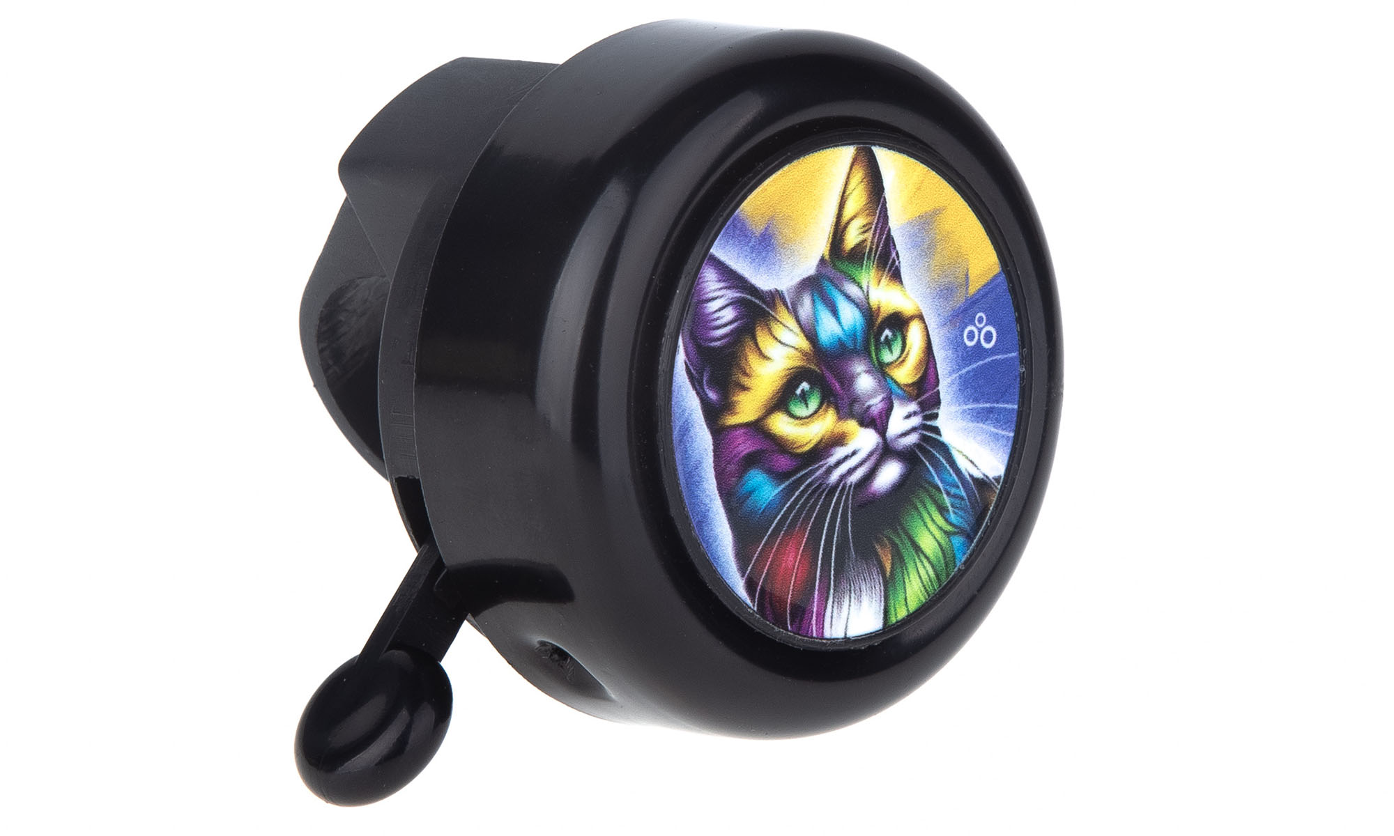 Звонок ONRIDE Rang 10, кіт Ван Гог, алюминиевый, диаметр руля 22мм, черный  