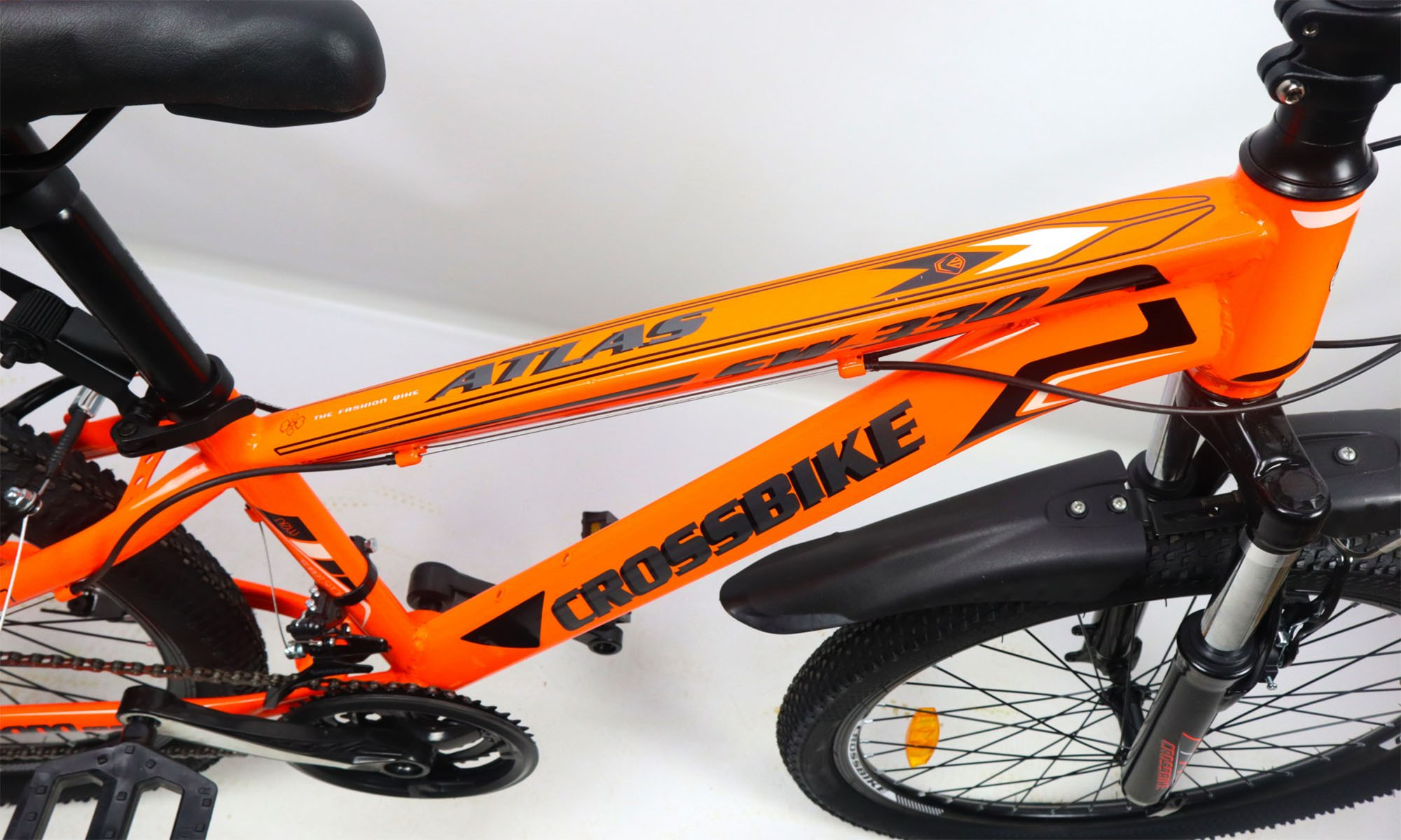 Велосипед CrossBike Atlas 24", размер XXS, рама 12", 2021, Оранжевый-Черный 6