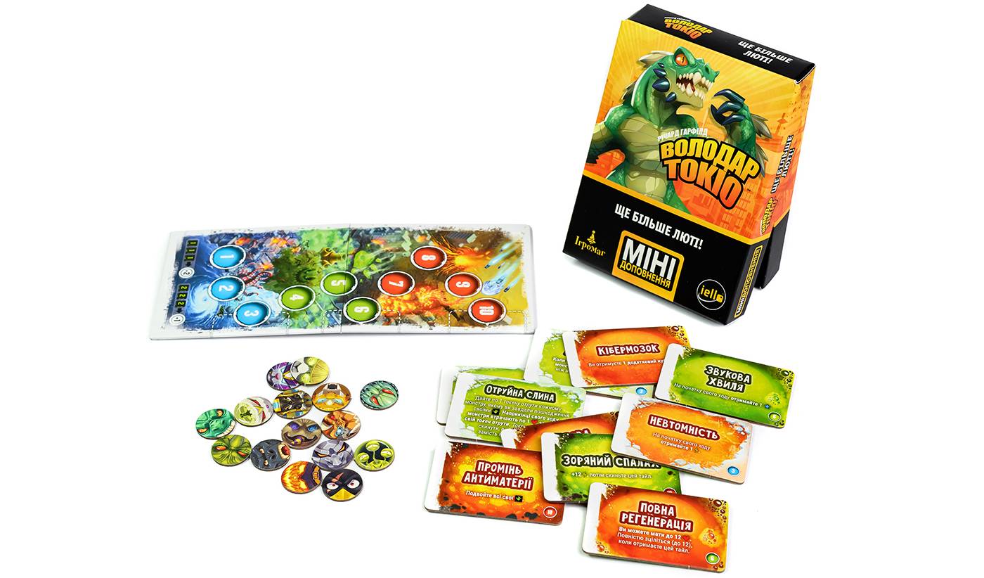 Настольная игра Повелитель Токио. Еще больше ярости (King of Tokyo: Even More Wicked!) дополнение 8 Настольная игра Повелитель Токио. Еще больше ярости (King of Tokyo: Even More Wicked!) дополнение 8