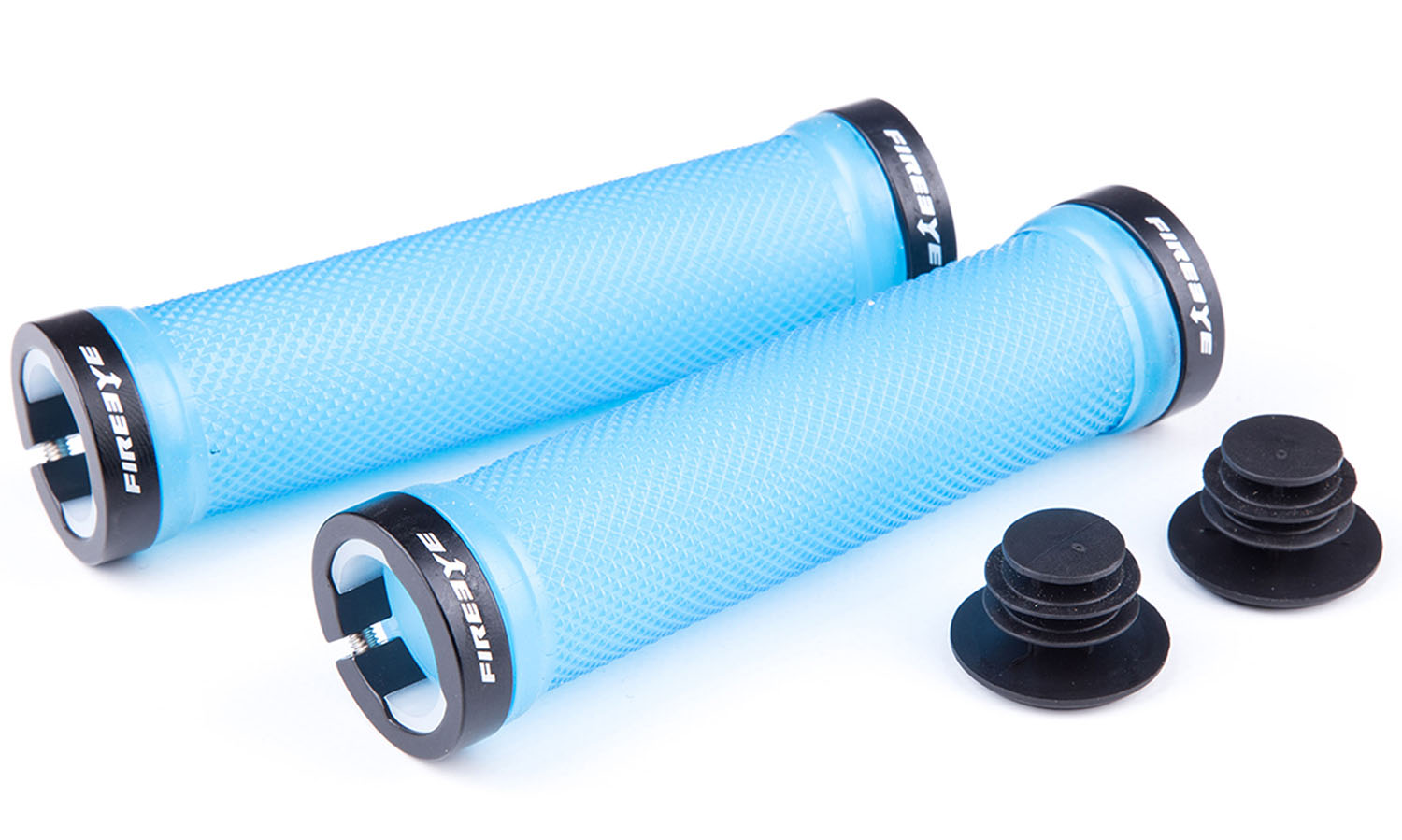 Фотография Ручки руля FireEye Goosebumps-R 128 мм c замками прозрачно-синий