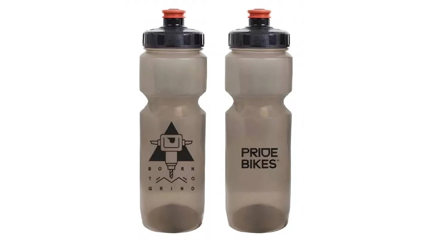 Фляга 0,8 Pridebikes GBT-558LBC Born to grind, дымчатая с черным 