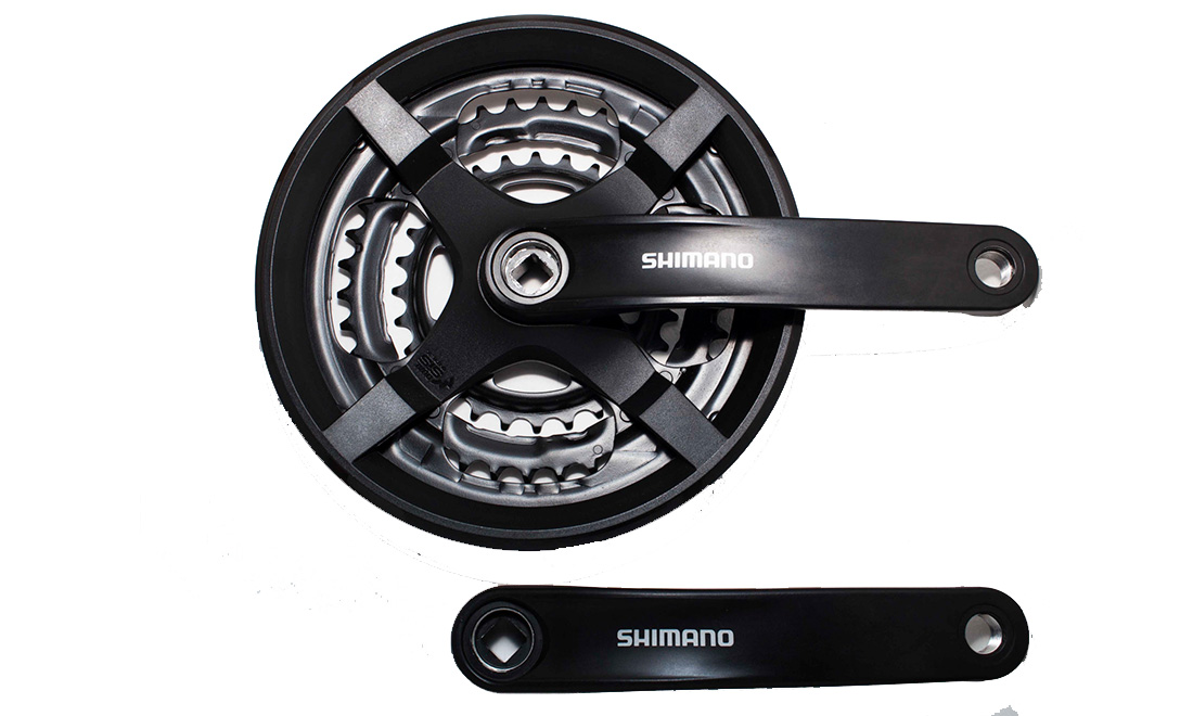 Фотография Шатуны Shimano FC-TY301 TX, 48х38х28T, 8/7/6ск., 170 мм, под квадрат с защитой  