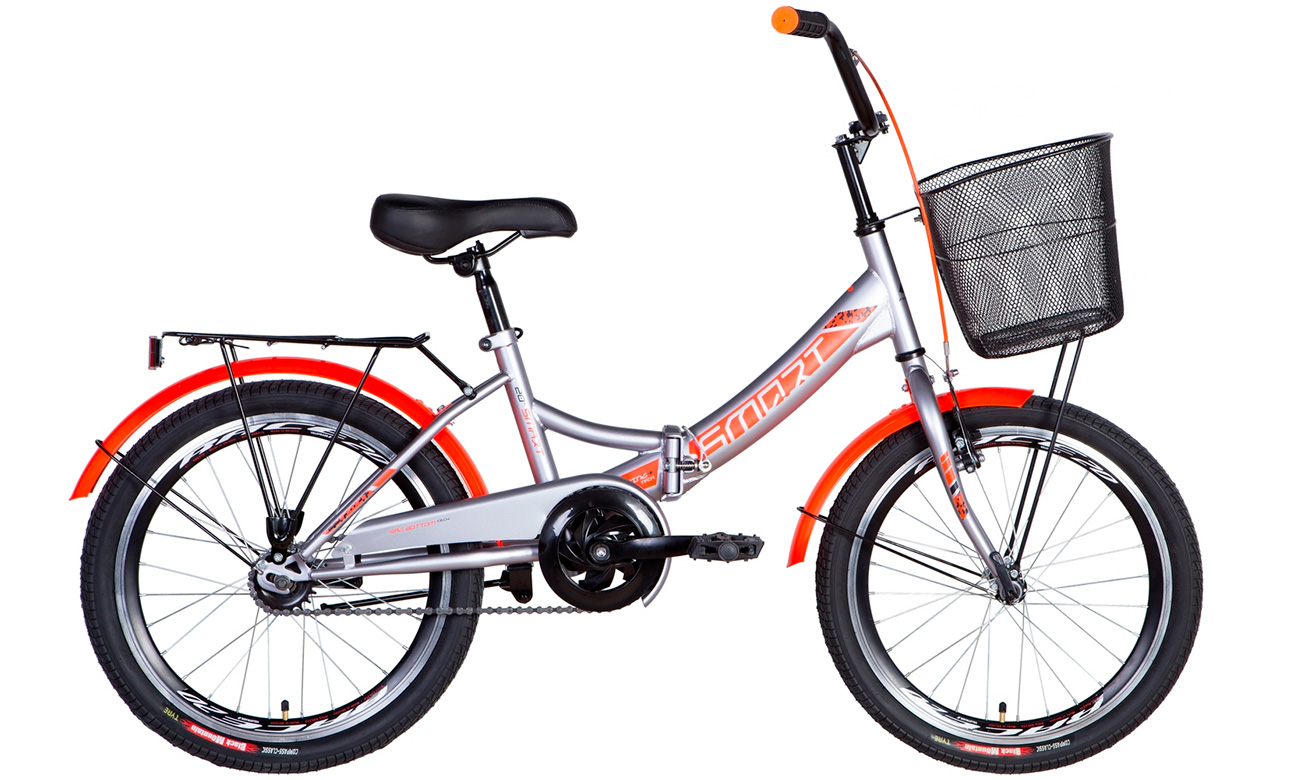 Фотографія Велосипед Formula SMART Vbr з кошиком 20" (2021) 2021 Сіро-жовтогарячий