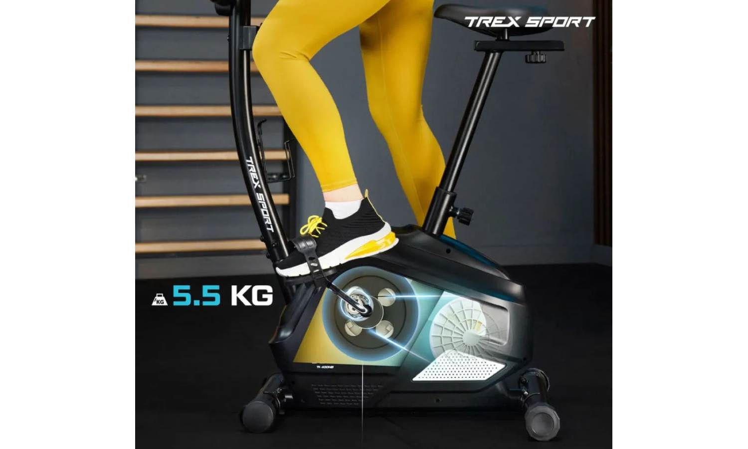 Велотренажер Trex Sport TX-400MB RECK магнітний чорно-білий 10