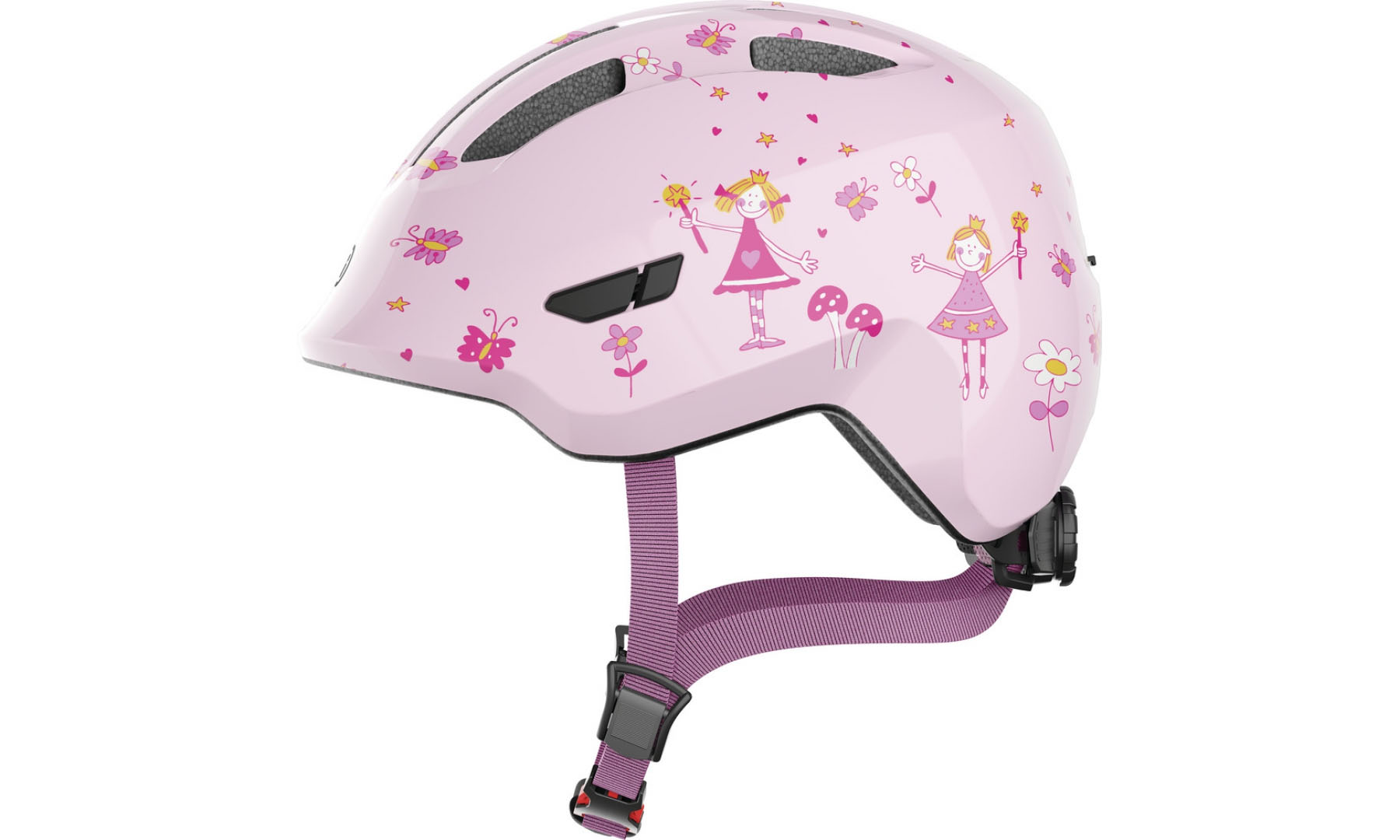 Фотография Велошлем детский ABUS SMILEY 3.0 Rose Princess, размер M (50-55 см), розовая принцесса 