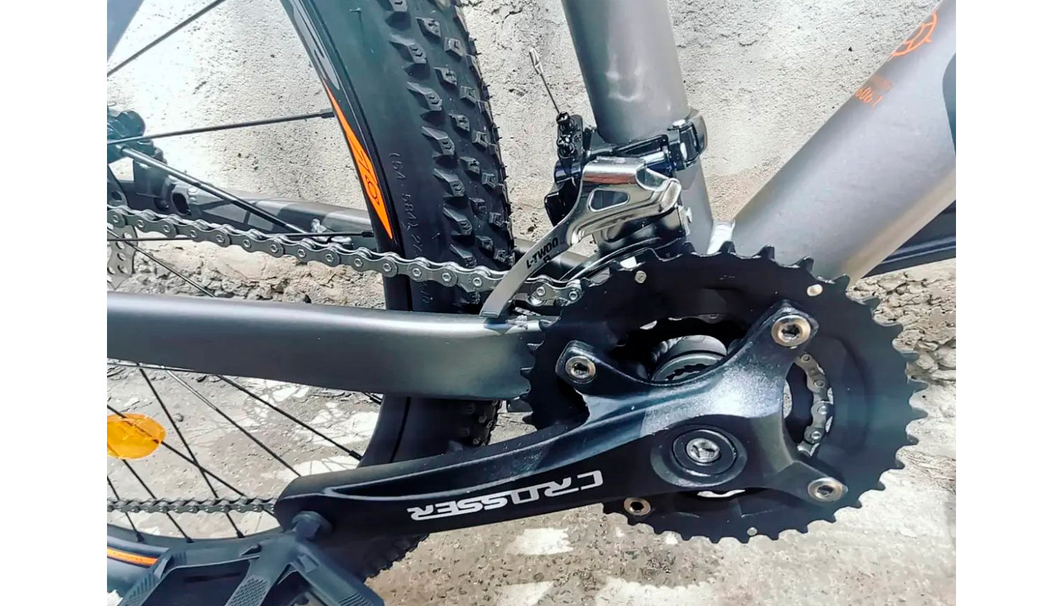 Велосипед Crosser Flow MT036 2x9 29" размер М рама 17 2022 Серо-оранжевый 3