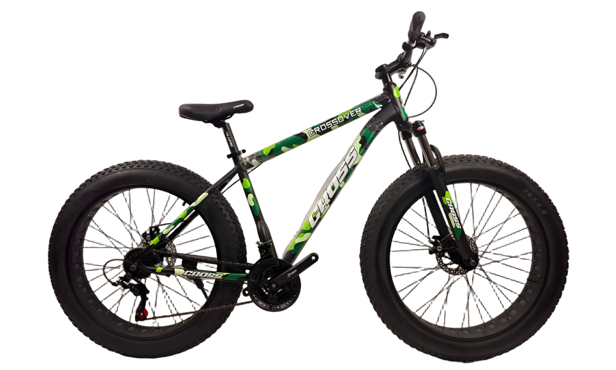 Велосипед Cross Crossover susp 26", размер L, рама 19", год 2025, серо-зеленый/зеленый Велосипед Cross Crossover susp 26", размер L, рама 19", год 2025, серо-зеленый/зеленый