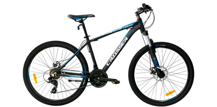 Фотографія Велосипед Crosser Thomas 26" розмір М рама 17 2021 Чорно-синій
