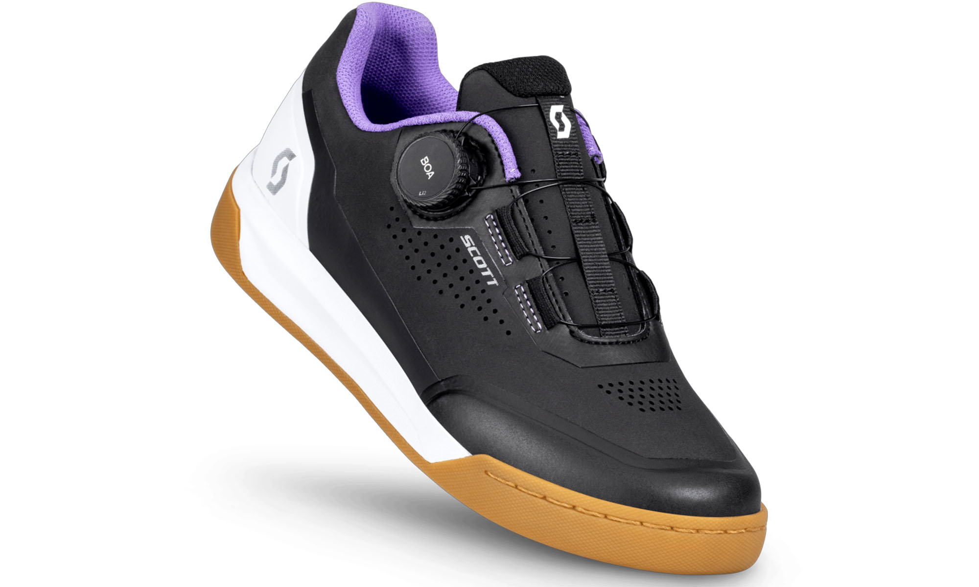Велотуфли SCOTT W MTB VOLT EVO FLAT BOA, черно-белые, размер 37.0 