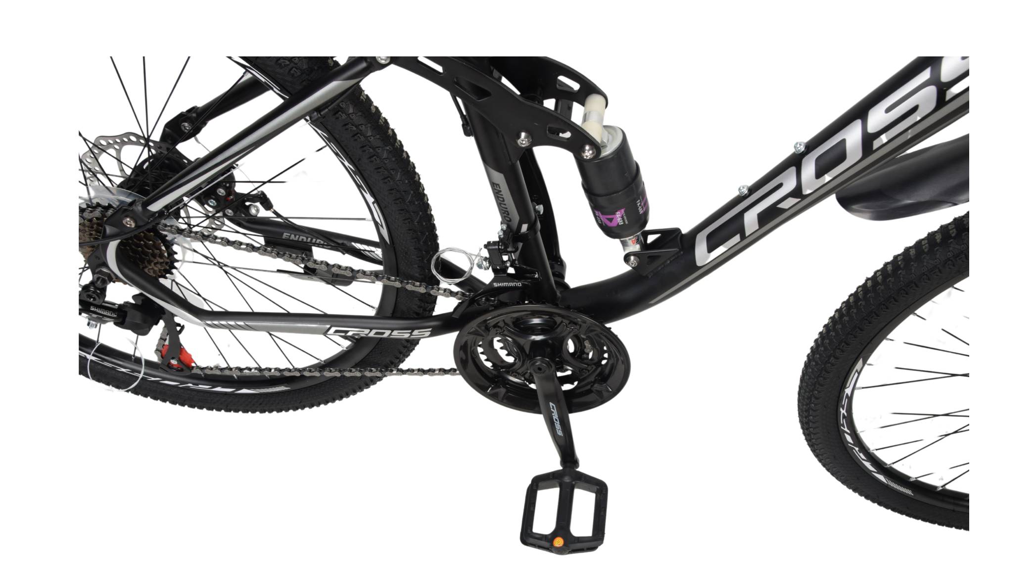 Велосипед CROSS Enduro 26", розмір S рама 15" (2022), Чорно-сірий 3