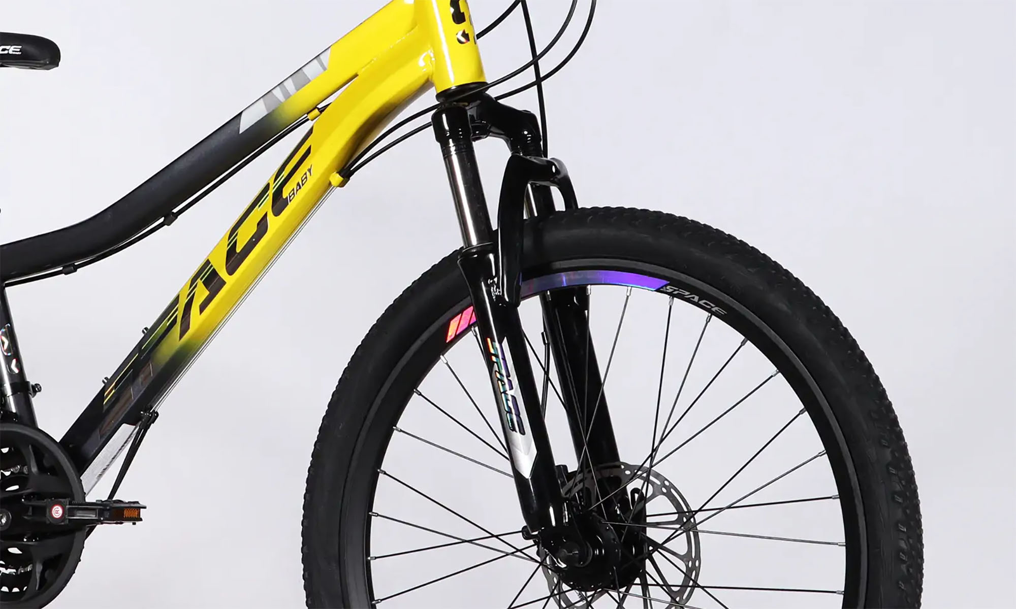 Велосипед SPACE AURORA DD FR 24", размер XXS, рама-12", год 2026, желто-черный 2 Велосипед SPACE AURORA DD FR 24", размер XXS, рама-12", год 2026, желто-черный 2