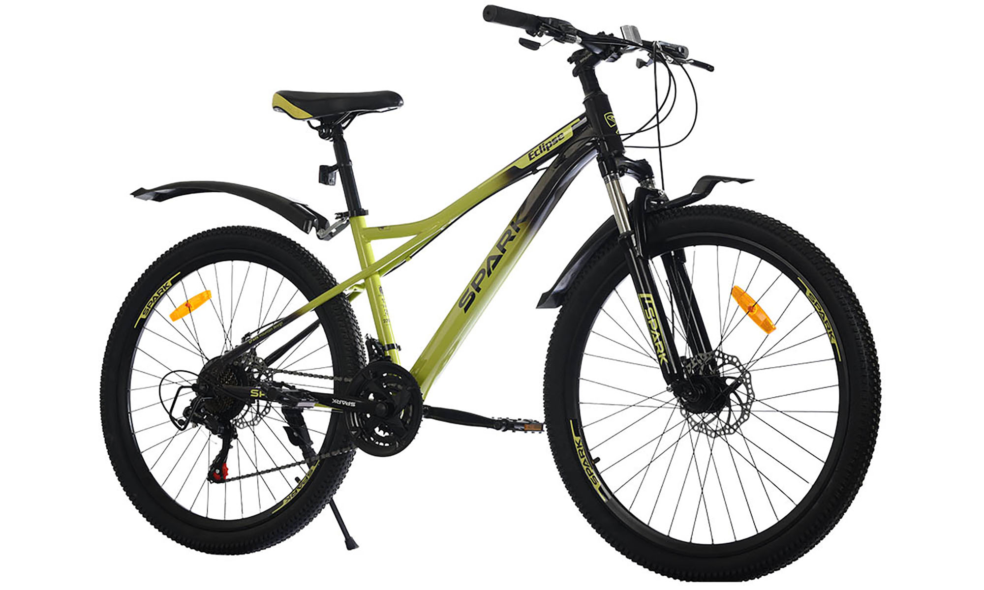 Велосипед SPARK ECLIPSE 26", размер XS, рама 13", год 2026, черно-зеленый 4