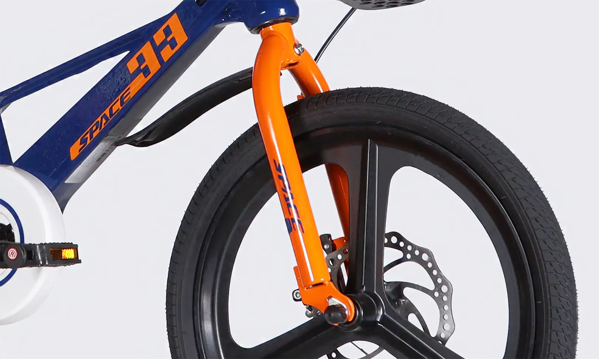 Велосипед SPACE KID ORION DD 18", размер XXS, рама-10", год 2026, синий с оранжевым 4