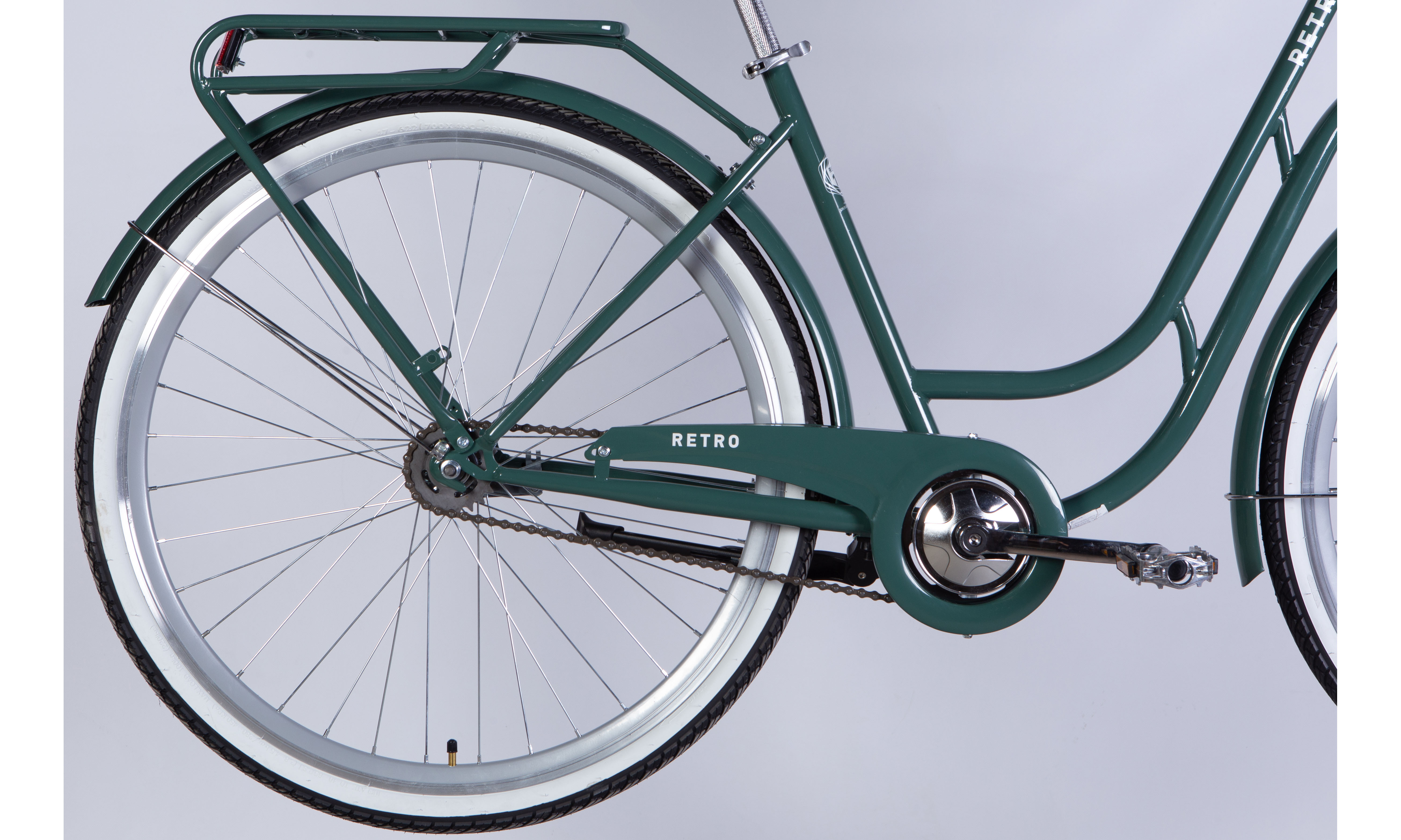 Фотография Велосипед Dorozhnik RETRO Velosteel 28", размер L, рама 19", 2025, зелено-серый  2