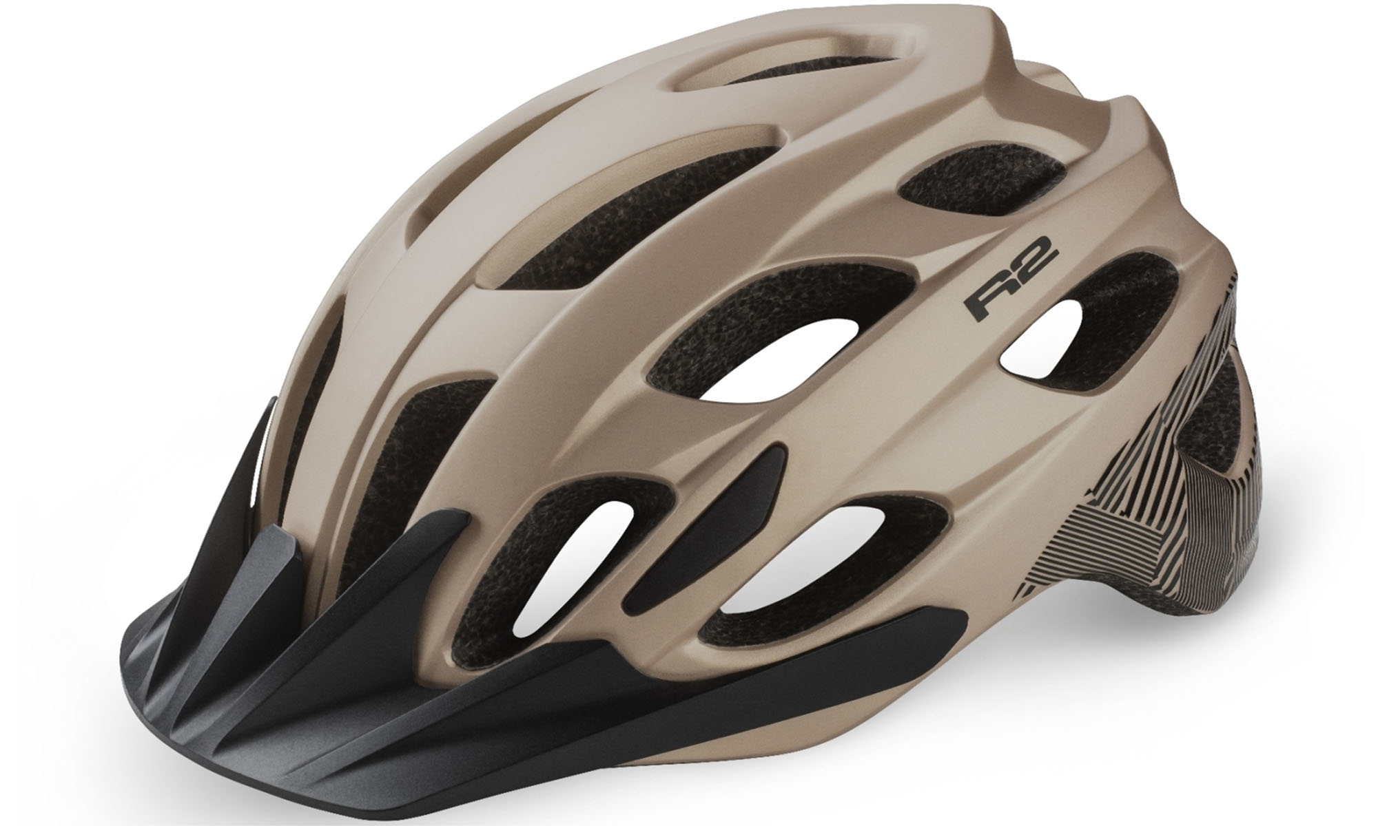 Шлем R2 Cliff цвет бежевый/черный металлик, размер S 52-56 см 