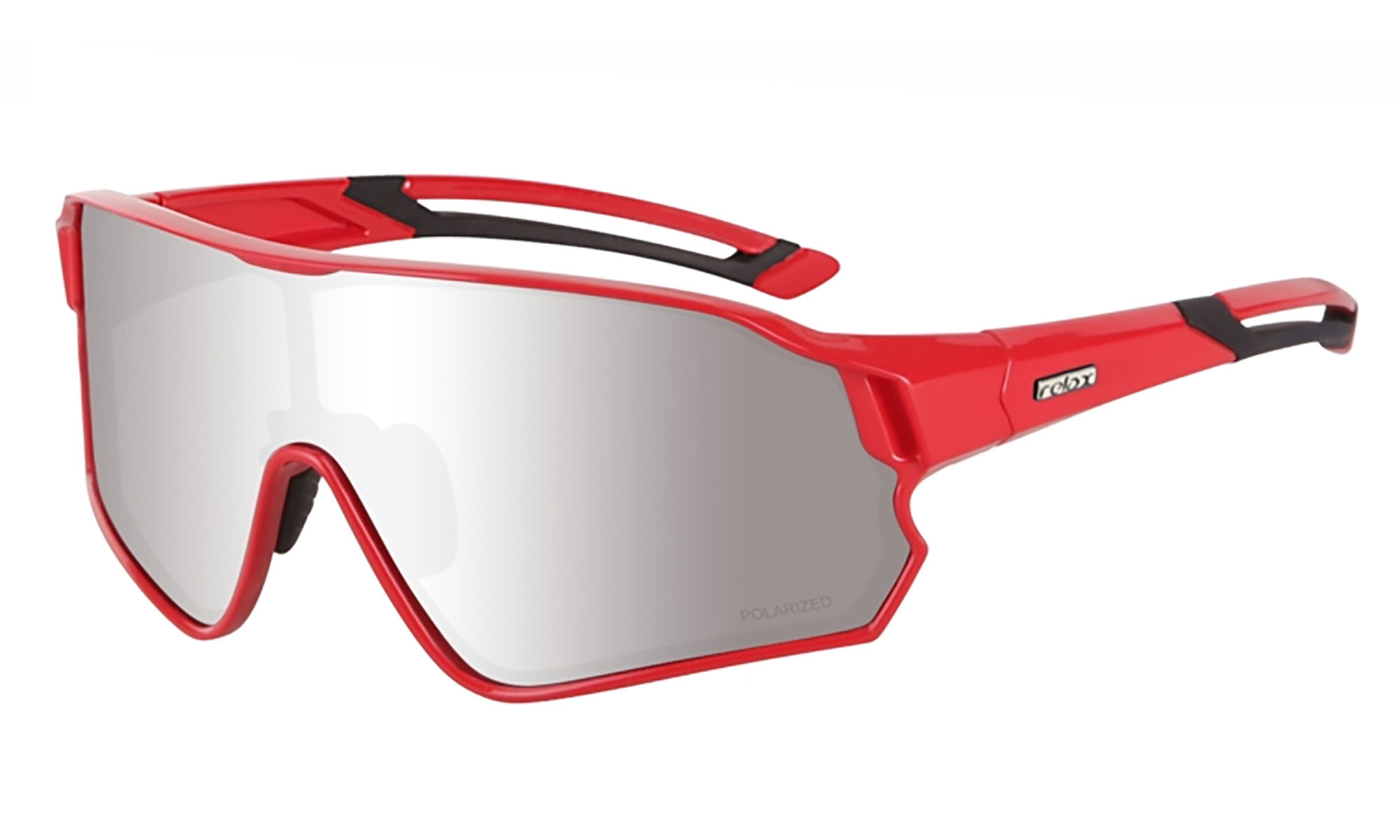 Окуляри Relax Artan червоні глянцеві, лінза smoke (Polarized TAC 1,1 mm), silver mirror, кат. 3 