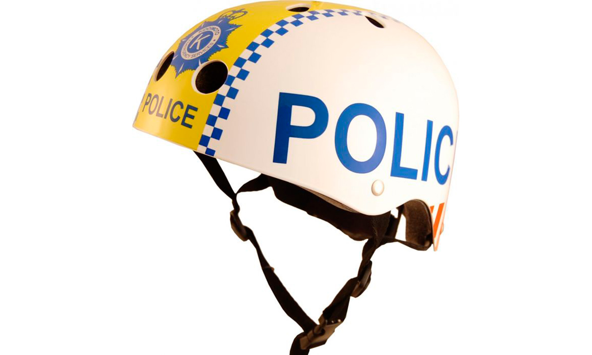 Фотография Шлем детский Kiddimoto полиция размер M (53-58см), Белый