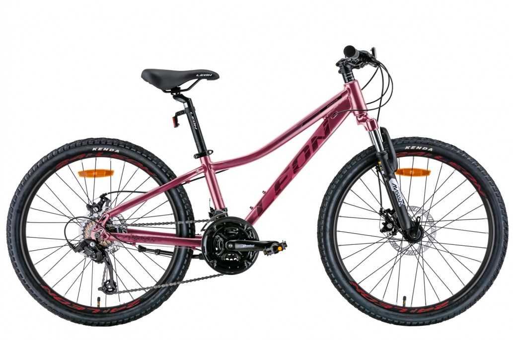 Фотографія Велосипед Leon JUNIOR AM DD 24" рама XXS (2022) Чорно-рожевий 