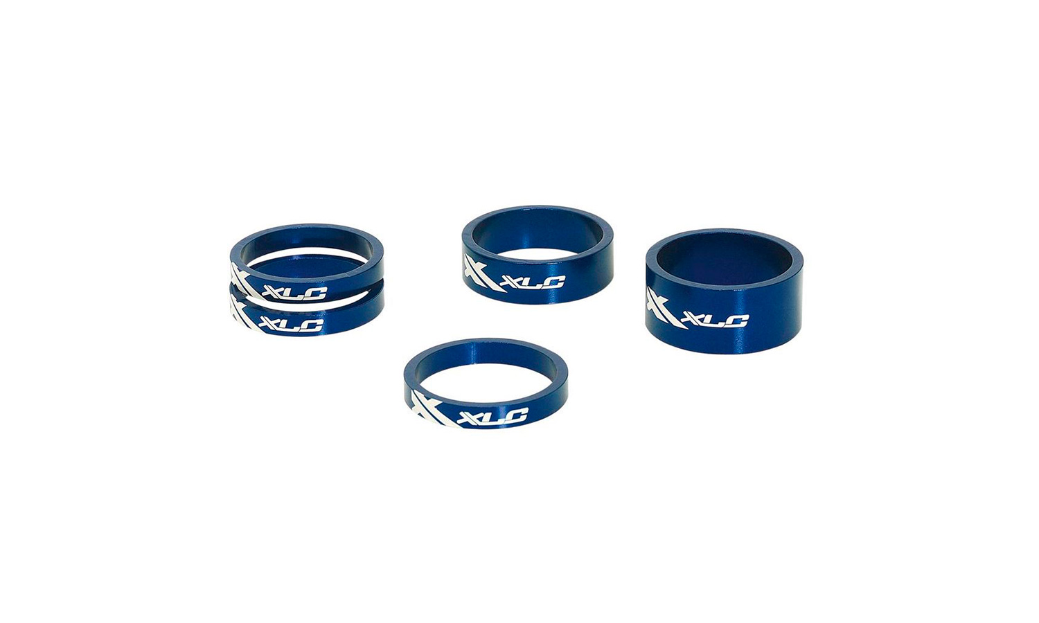 Фотография Проставочные кольца XLC AS-A02, 1 1/8" (3x5, 1x10, 1x15), 5 шт. Синий 