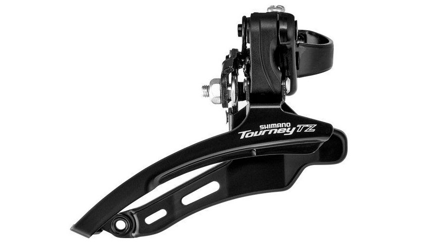 Фотография Переключатель перед. SHIMANO FD-TZ500 под трубу 28,6мм н/тяга черн. 