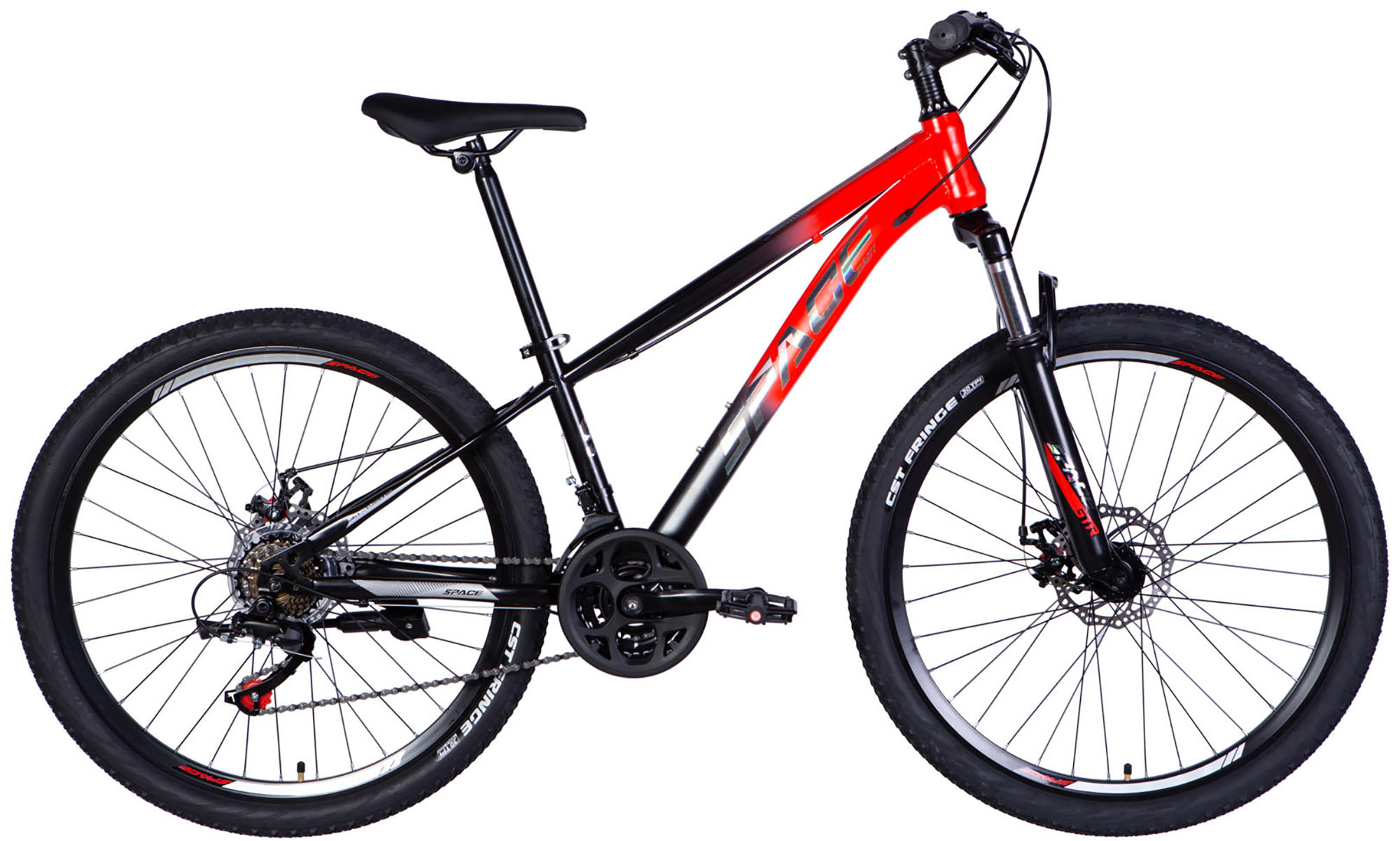 Велосипед SPACE MARS DD FR 26", размер XS, рама-13", рік 2026, червоно-чорний 