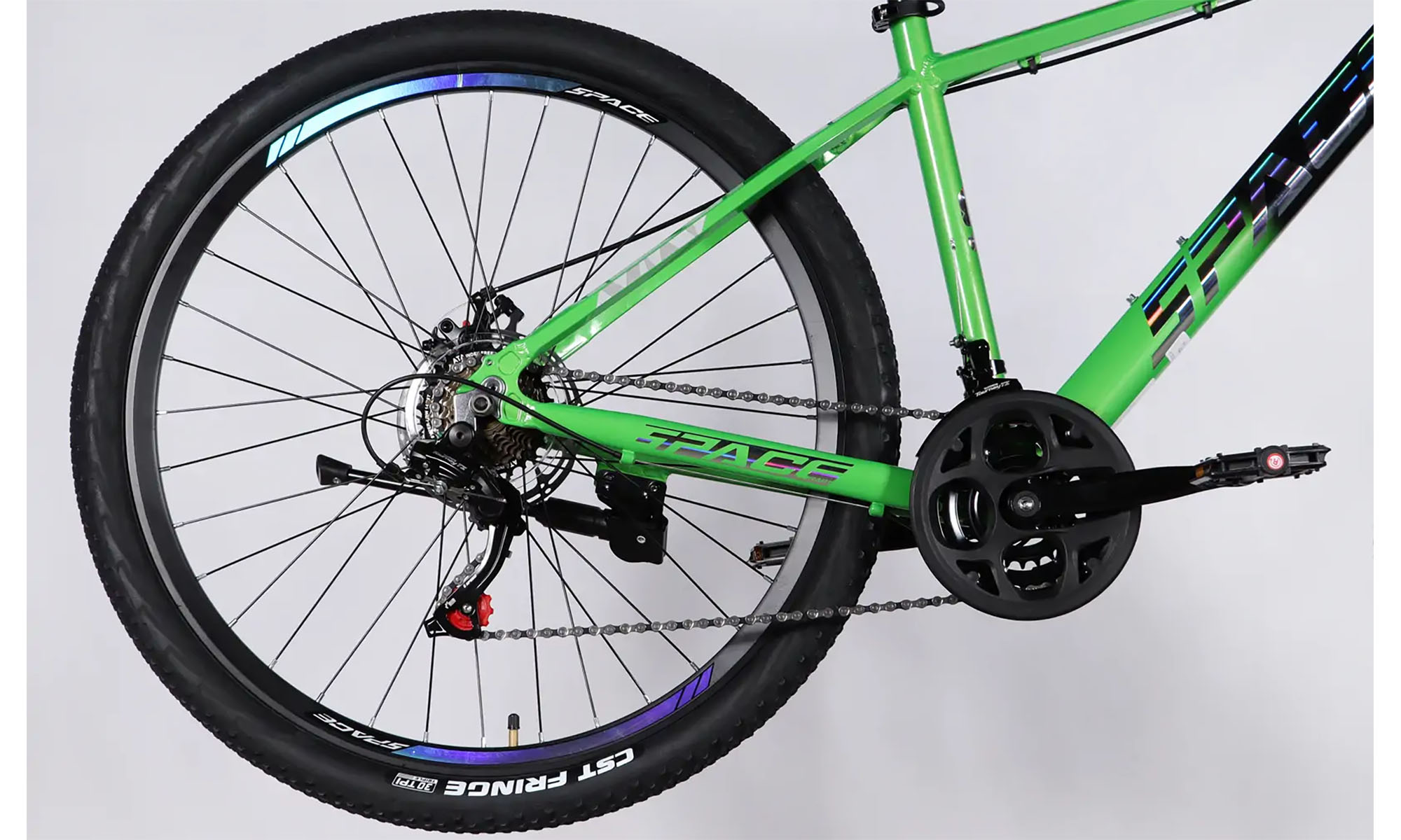 Велосипед SPACE PHAETON DD FR 27.5", розмір M, рама-17", рік 2026, зелено-чорний 4