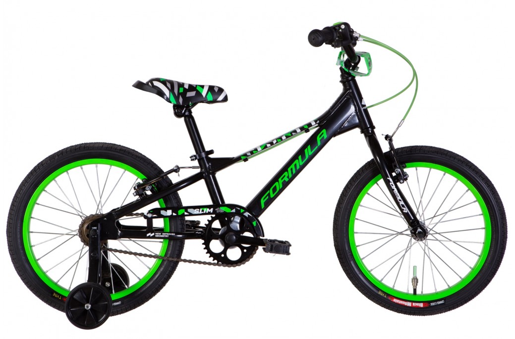 Фотография Велосипед Formula SLIM 18" рама 9" (2022) Черно-зеленый