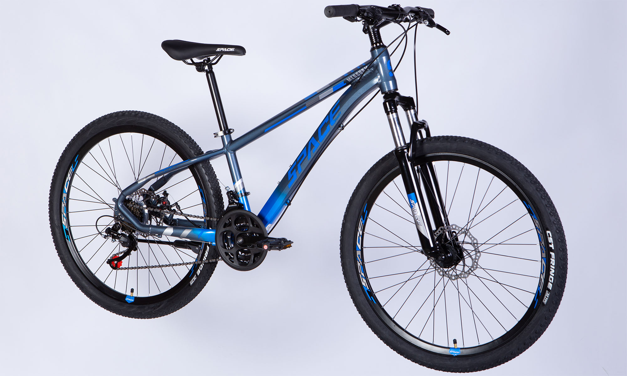 Велосипед SPACE MERCURY DD FR, 26", AL, размер XS, рама 13", 2025, серо-синий 2