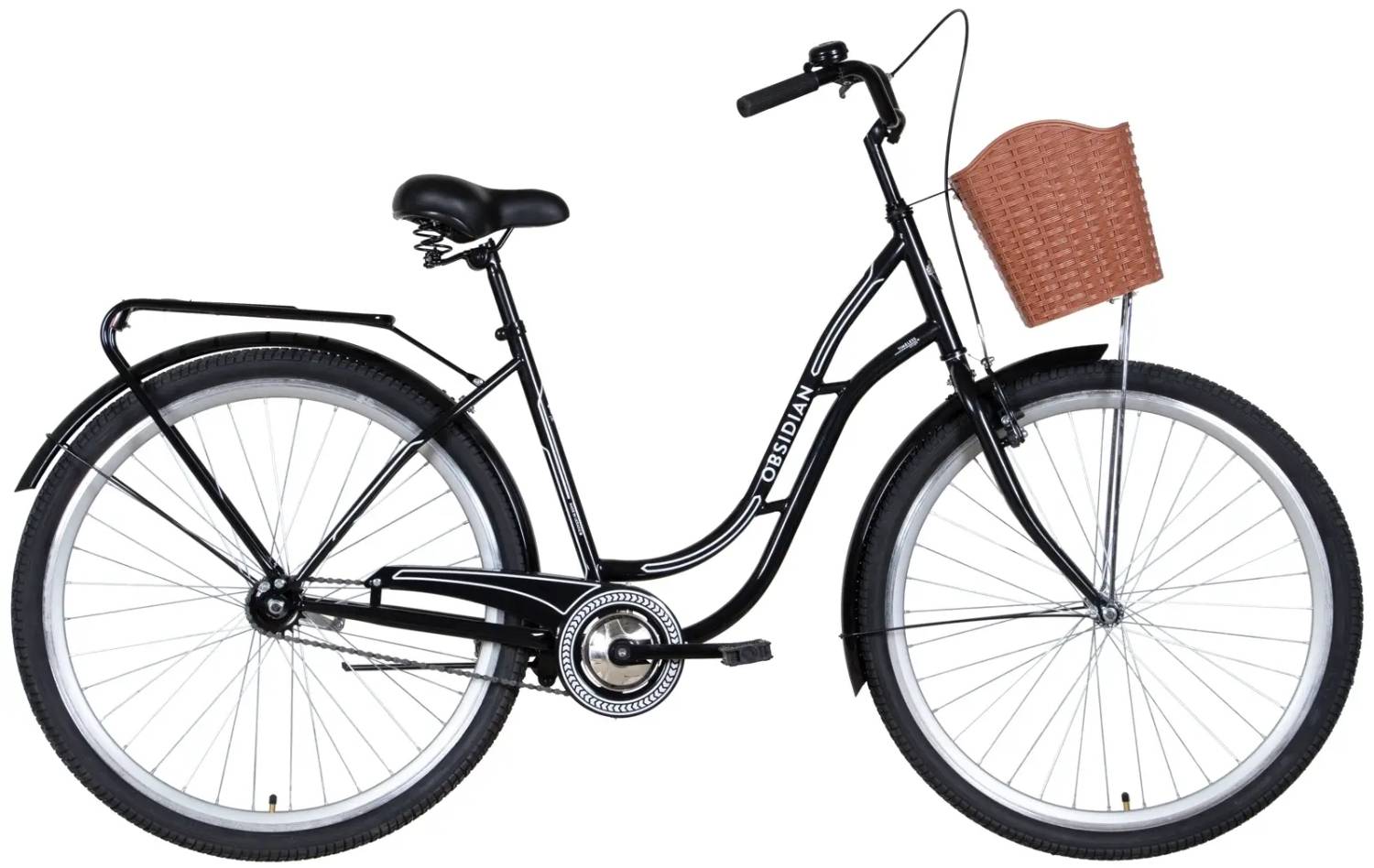 Фотография Велосипед Dorozhnik OBSIDIAN без корзины 28" размер L рама 19 2024 Черный