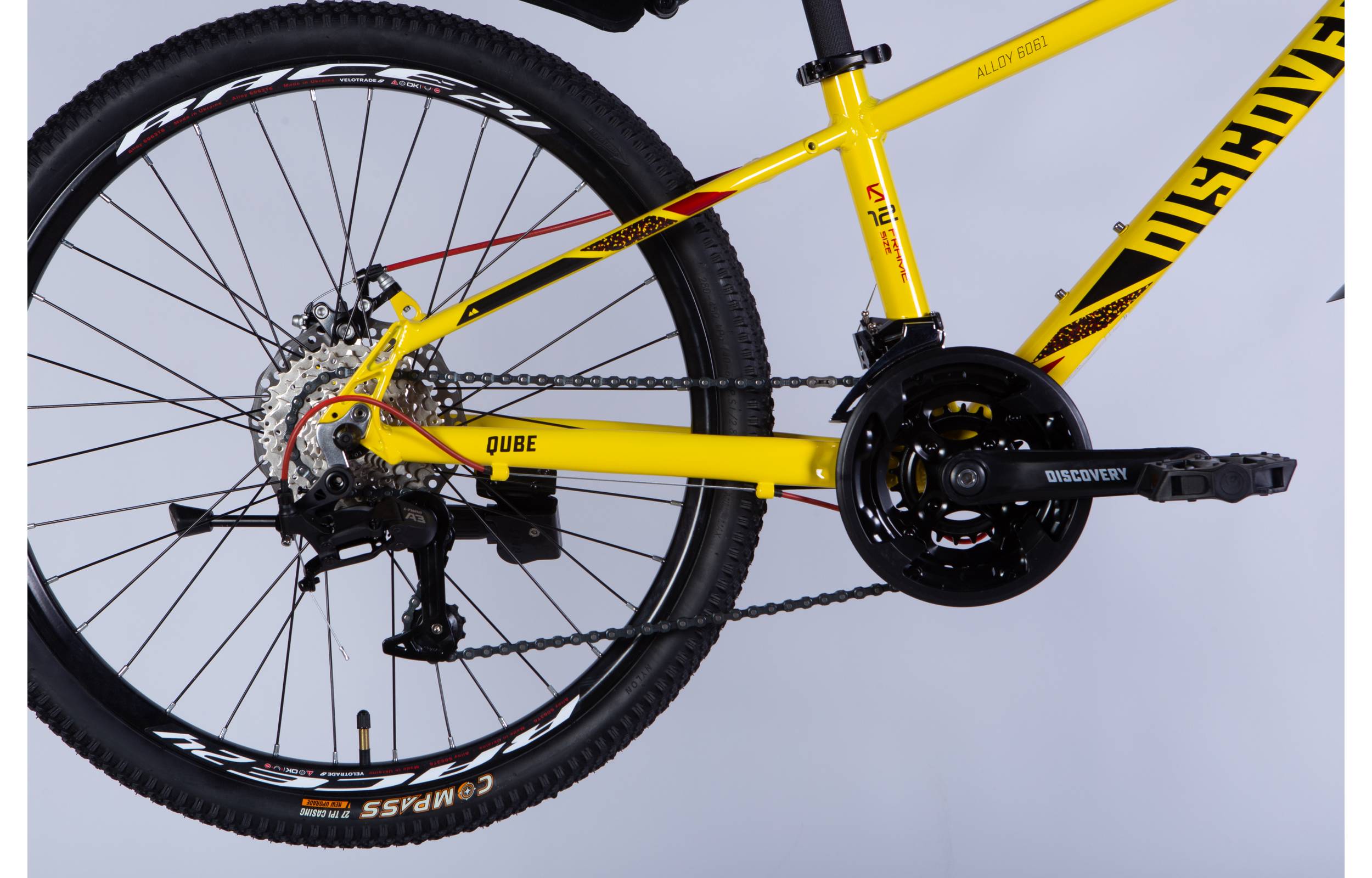 Велосипед Discovery QUBE DD CS 24" размер XXS рама 11,5" 2025 желто-черный 4