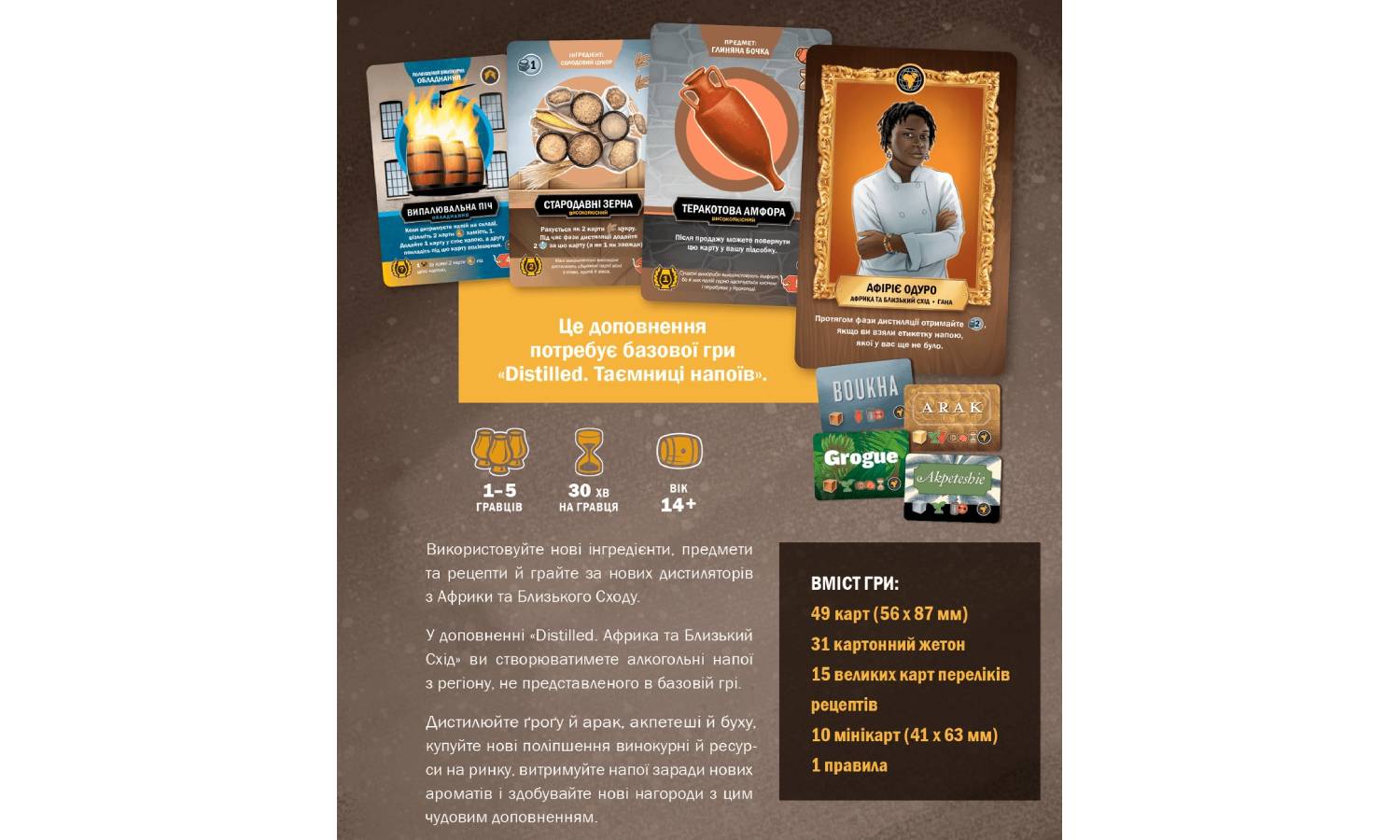 Настільна гра Distilled. Африка та Близький Схід (Доповнення) 3
