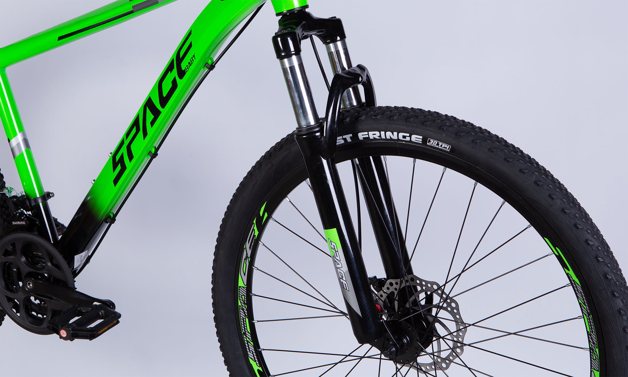 Велосипед SPACE MERCURY DD FR, 27.5", AL, розмір M, рама-17", 2025, зелено-чорний 4