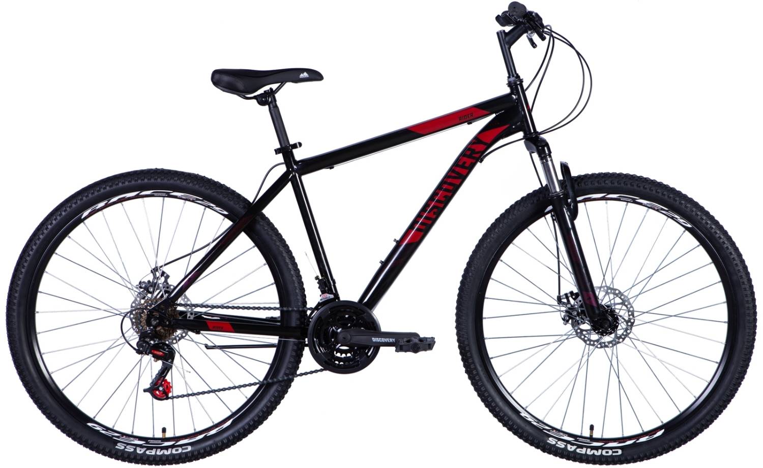 Фотографія Велосипед Discovery RIDER 29" розмір L рама 19 2024 Чорно-червоний