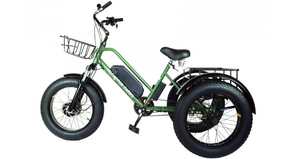 Фотографія Триколісний електровелосипед VELOMOTOR CARGO 500W 36V 18Ah зелений 3